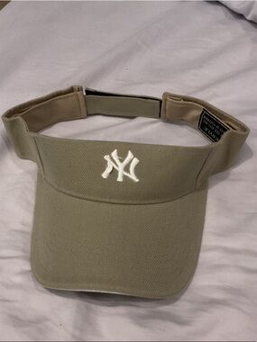 New Era Khaki Visor with White NY Logo